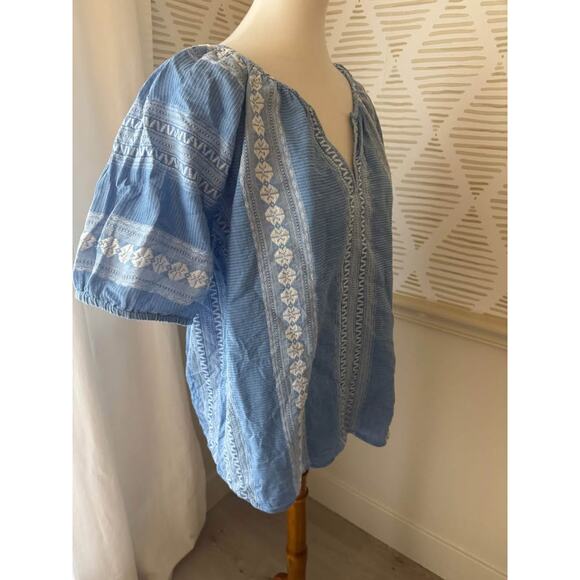 Ivy Jane Women’s XL Blue Over the Border Embroidered Top Blouse - Picture 8 of 9